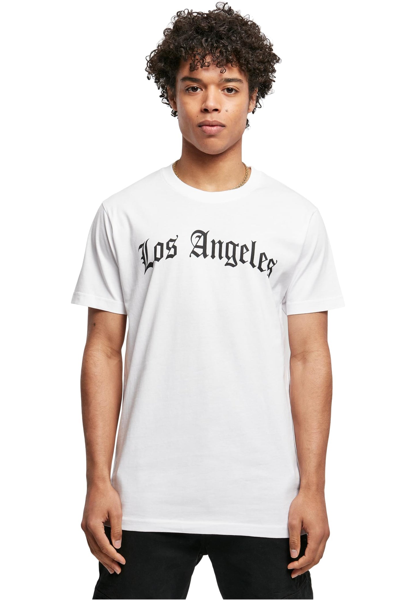 Mister tee Los Angeles Wording Short Sleeve Round Neck T-Shirt