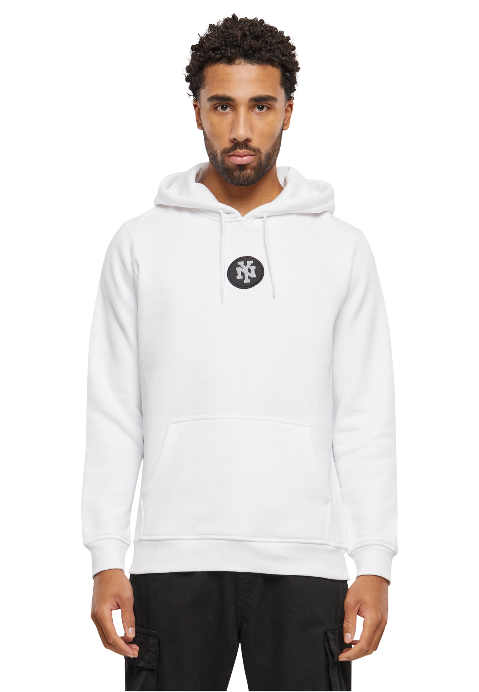 Mister Tee NY Patch Hoody white im BAWRZ® One Stop Hip-Hop Shop