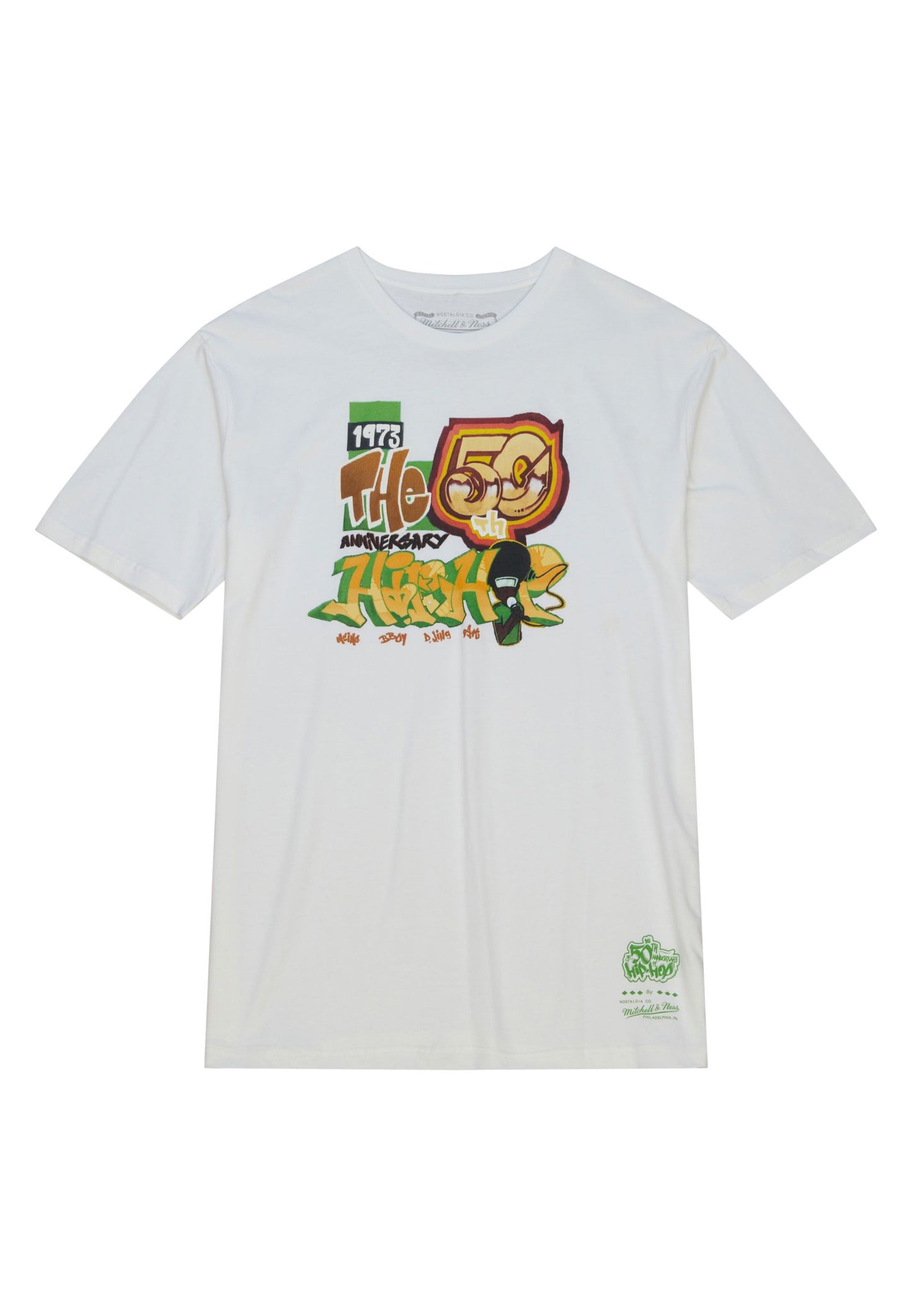 Mitchell & Ness 50th Anniversary of Hip-Hop Graff Tee white im BAWRZ® One Stop Hip-Hop Shop