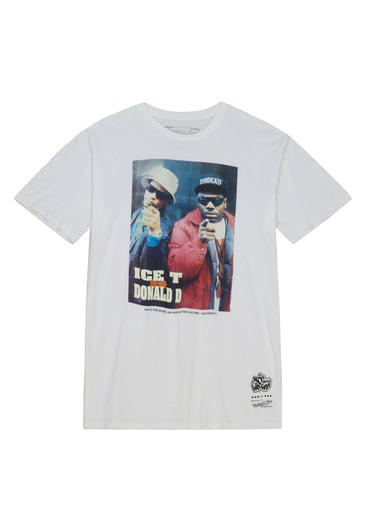 Mitchell & Ness 50th Anniversary of Hip-Hop Ice-T & Donald D Tee white im BAWRZ® One Stop Hip-Hop Shop