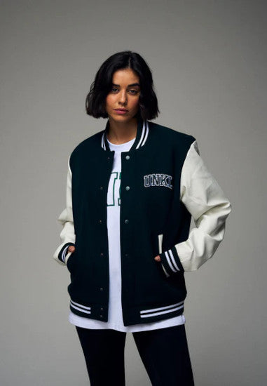 Unkl College Jacket green/white im BAWRZ® One Stop Hip-Hop Shop