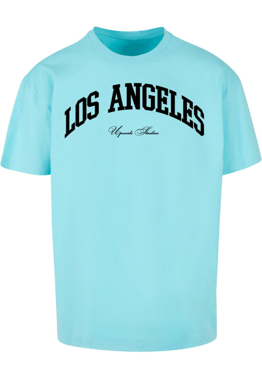 Upscale Studios L.A. College Oversize T-Shirt berylblue im BAWRZ® One Stop Hip-Hop Shop