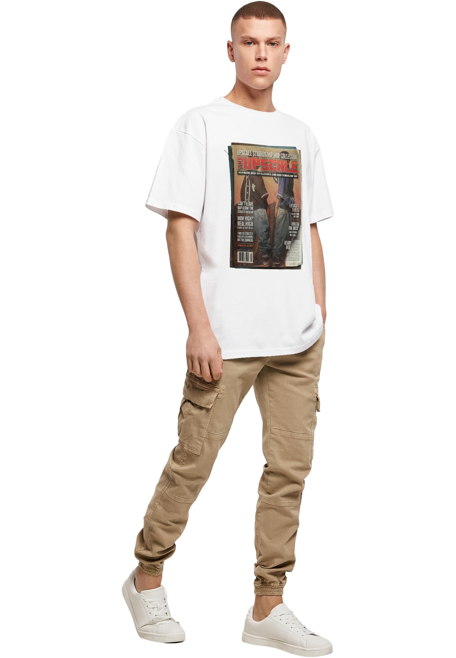 Upscale Studios Magazine Oversize T-Shirt white im BAWRZ® One Stop Hip-Hop Shop