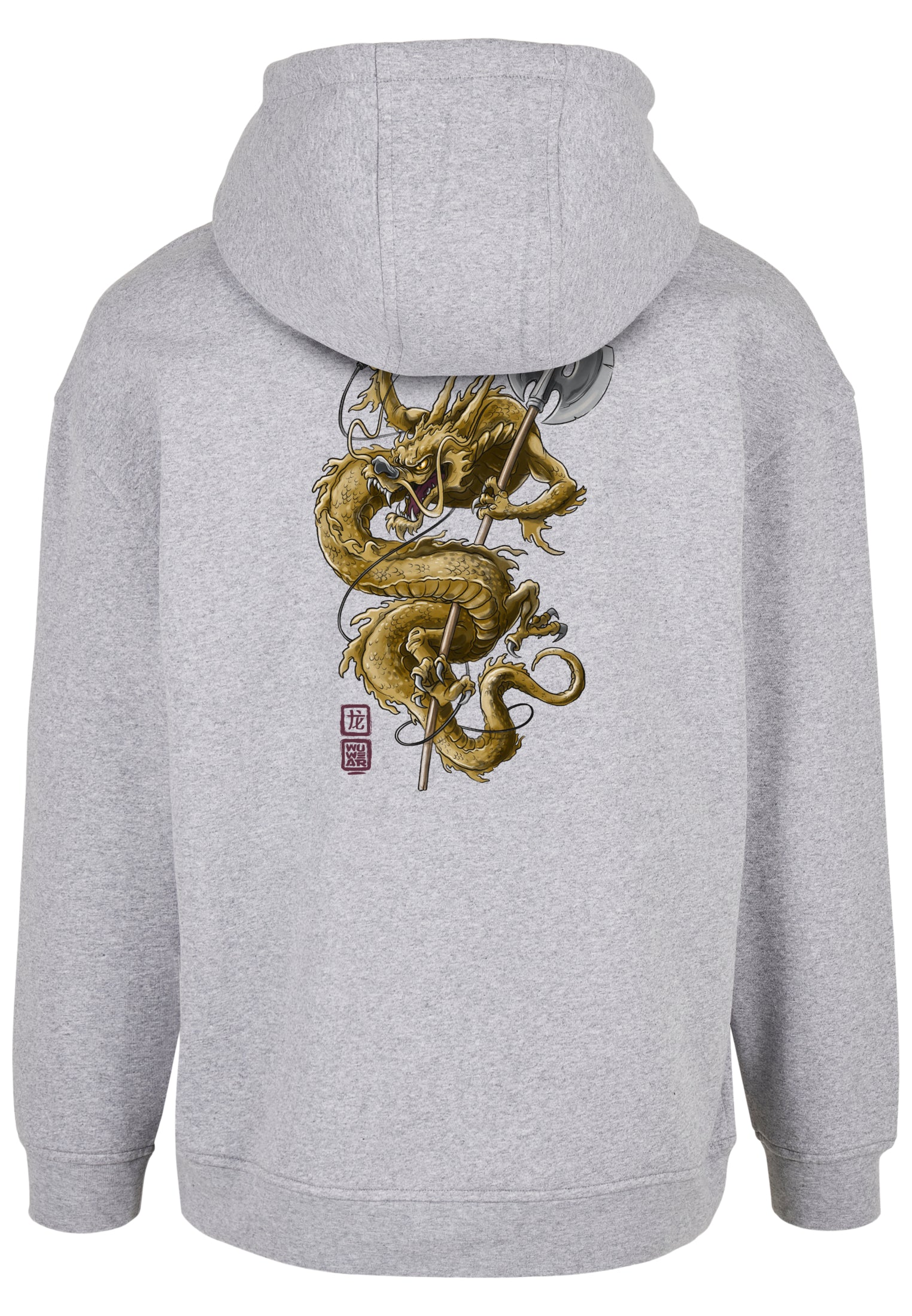 Wu Wear Wu-Tang Clan Dragon Hoody heather grey im BAWRZ® One Stop Hip-Hop Shop