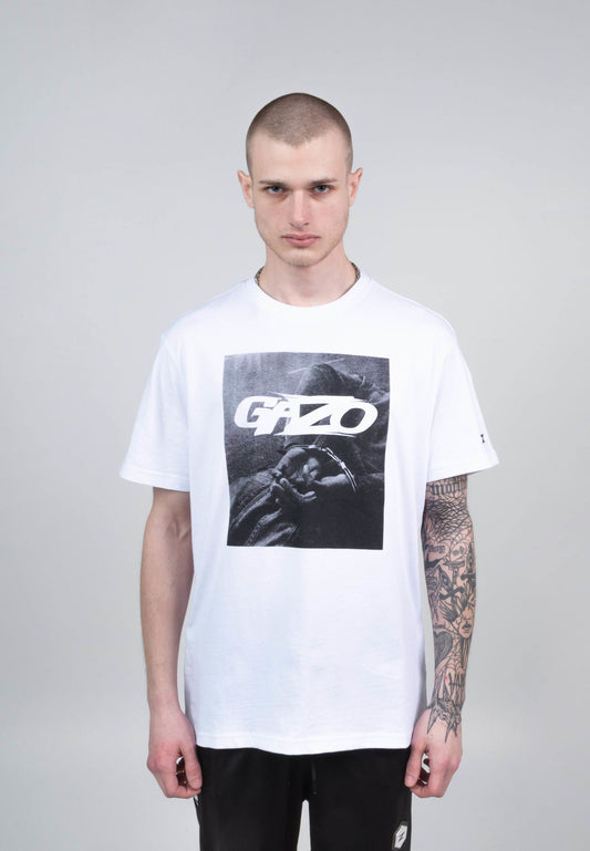Gazo Criminal Handcuffs Haftbefehl T-Shirt white im BAWRZ® One Stop Hip-Hop Shop