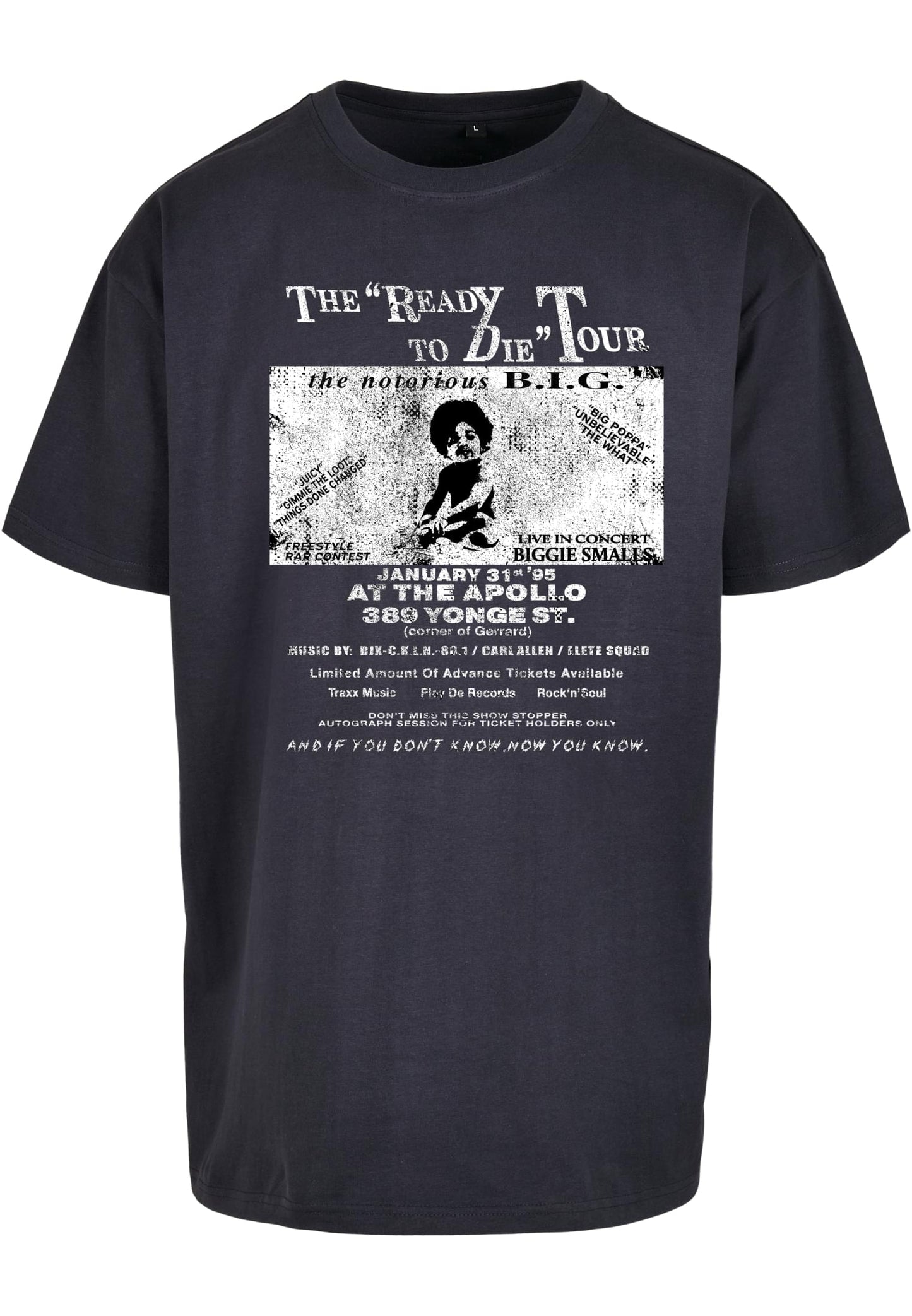 Mister Tee Biggie Smalls Tour T-Shirt navy im BAWRZ® One Stop Hip-Hop Shop