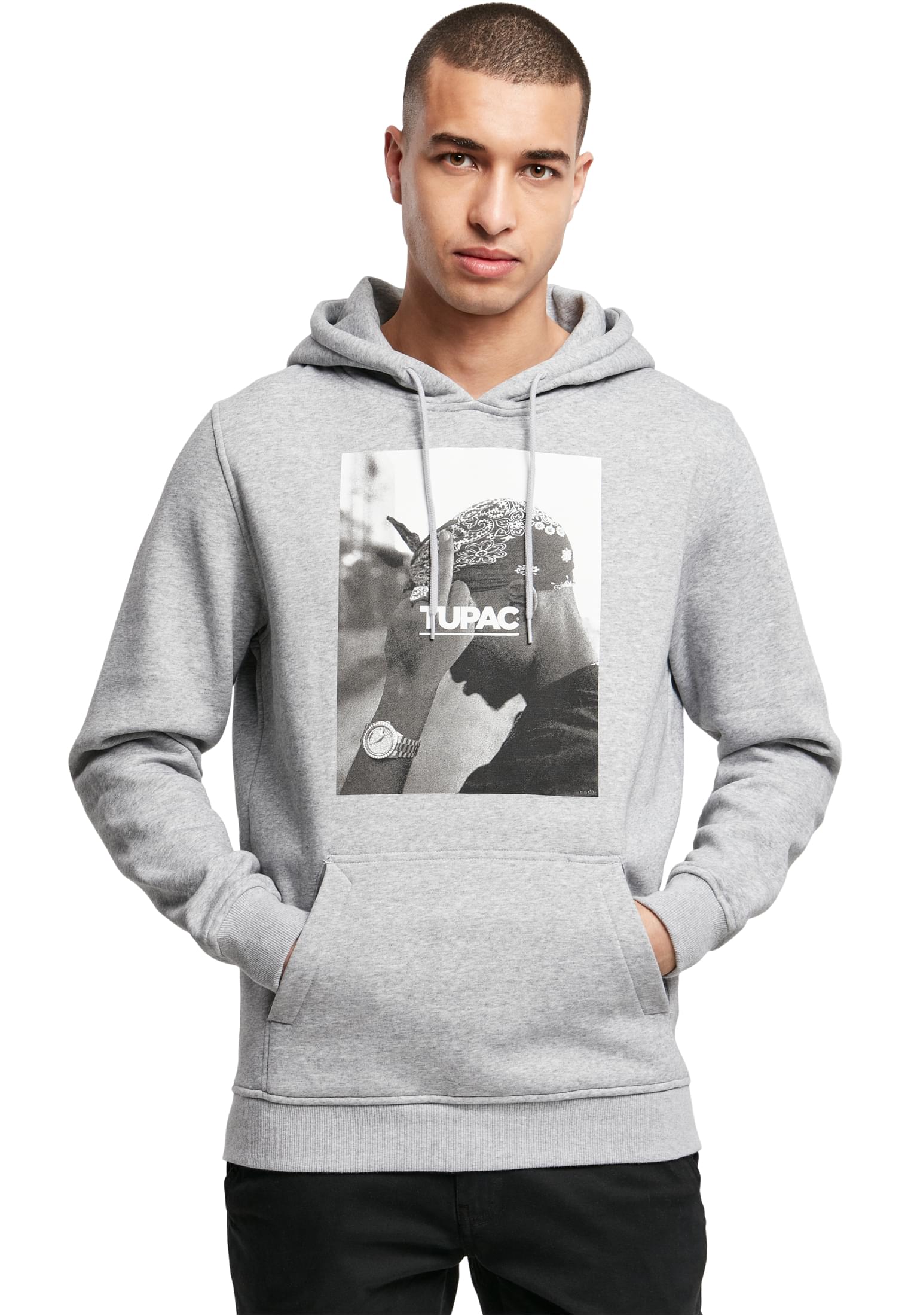 Mister Tee Tupac Shakur F*ck the World Hoody heather grey im BAWRZ® One Stop Hip-Hop Shop