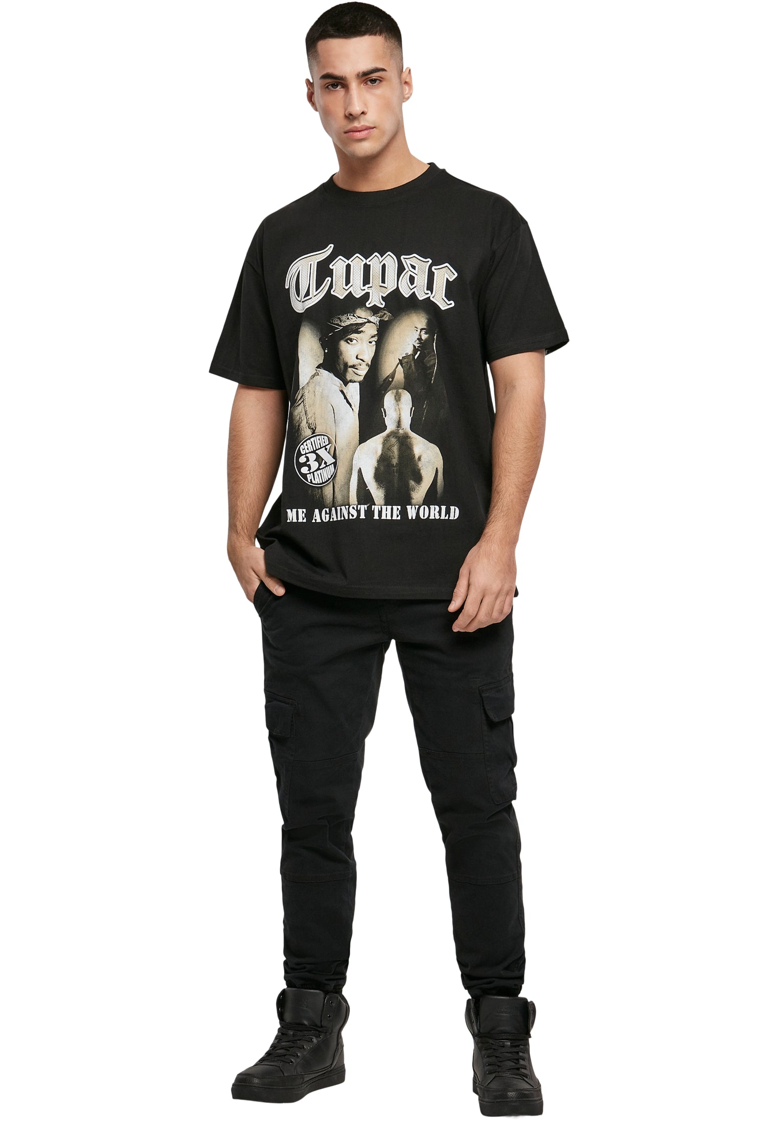 Upscale Studios Tupac Shakur Me Against the World Sepia Oversize T-Shirt  black