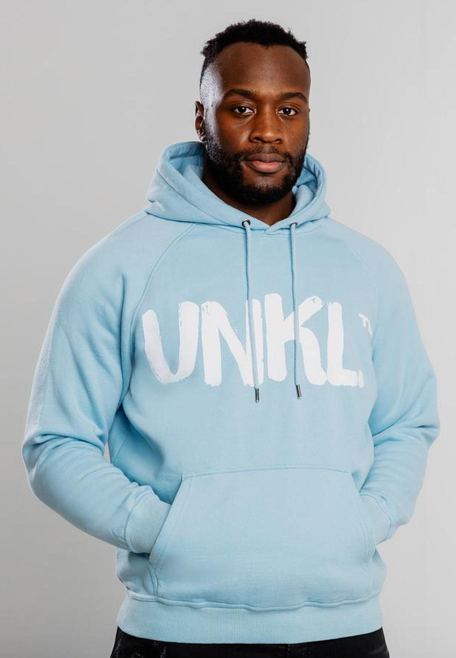 Unkl Classics Signature Plain Hoodie baby blue im BAWRZ® One Stop Hip-Hop Shop