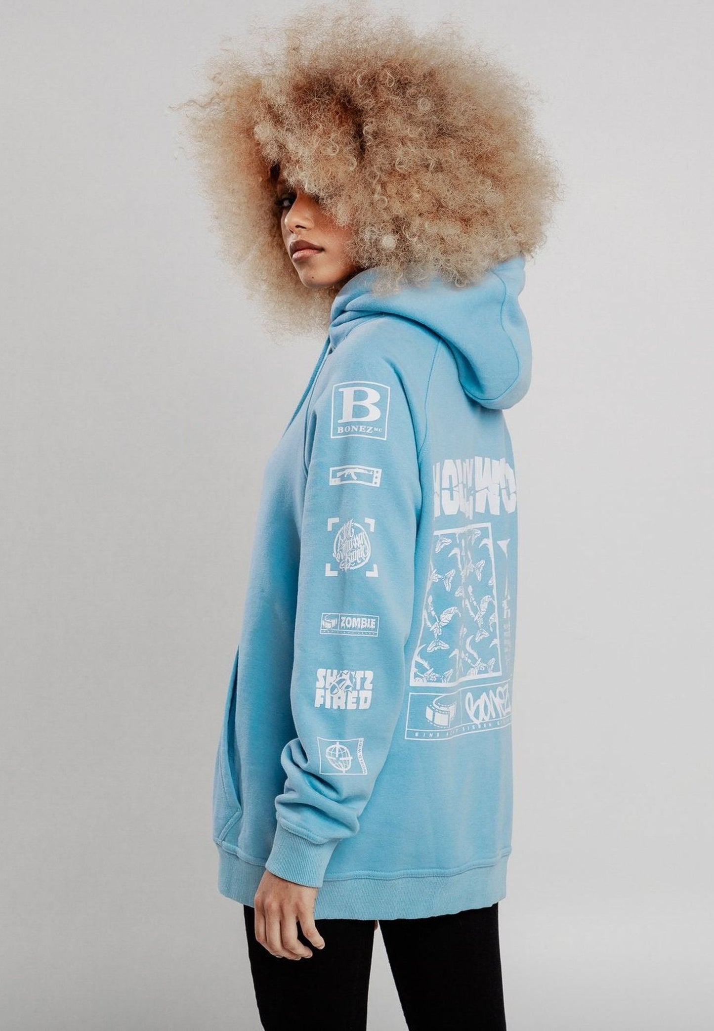 Unkl Hollywood Life Hoodie baby blue im BAWRZ® One Stop Hip-Hop Shop